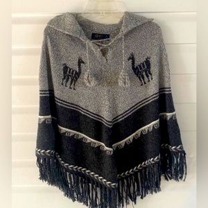 Novica Collection Hand Crafted Gray Poncho